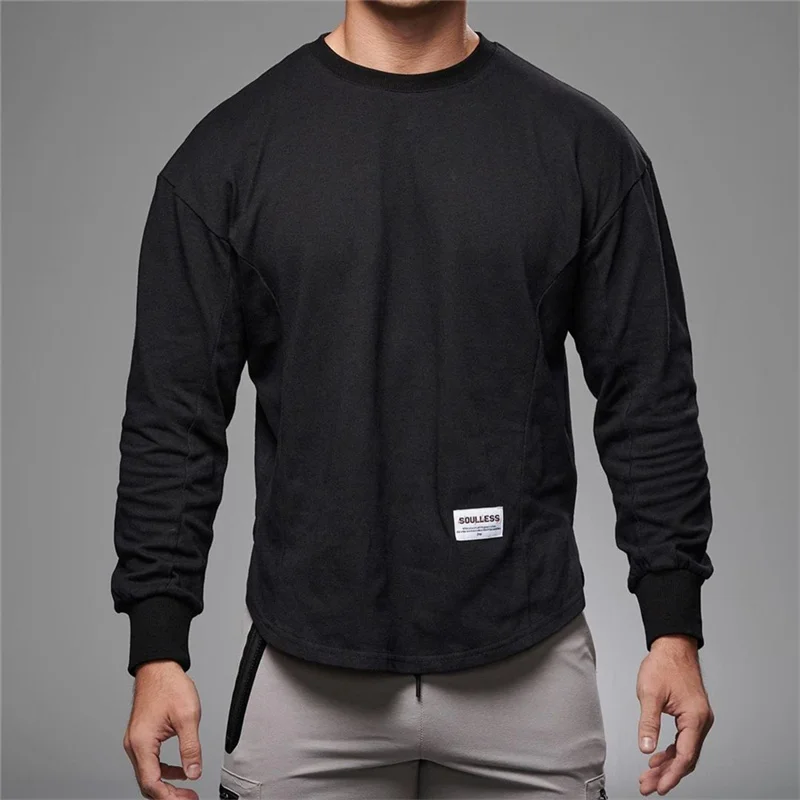 Men Long Sleeves T-Shirt Fitness Outdoor Sport Running Cotton Tight fitting shirt Bodybuilding Muscle Gym TTraining Compression