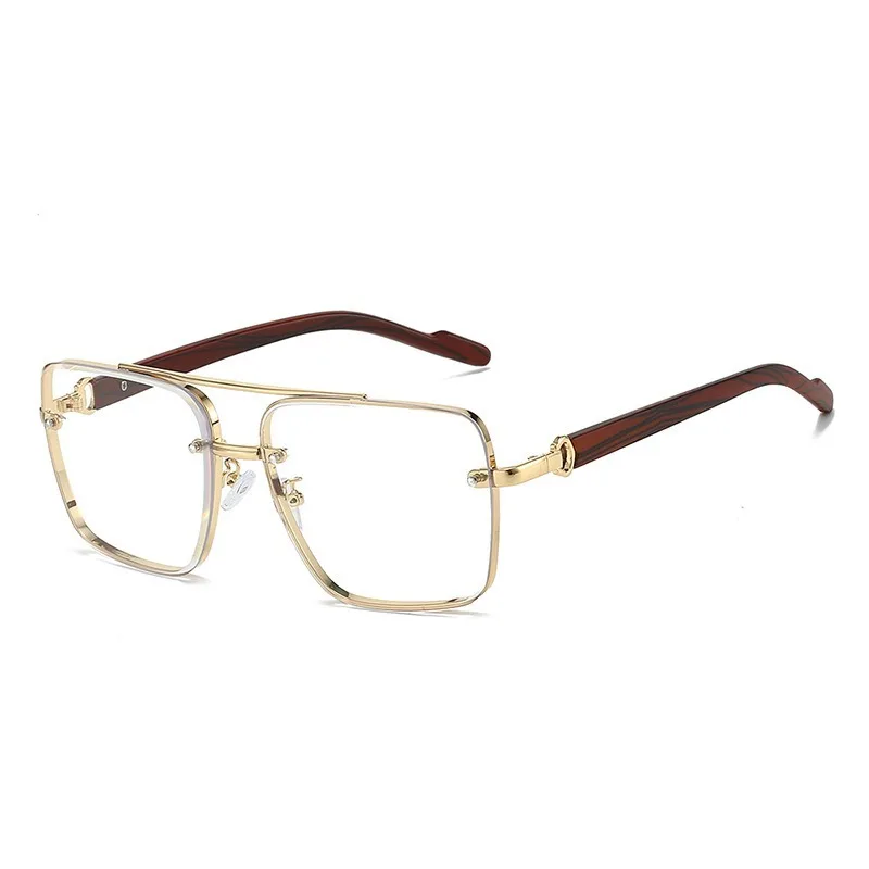 Vintage Oversized Square Sunglasses Women Trendy Design Man Driving Sunglasses Double Bridge Pilot Sun Glasses Shades UV400Gafas