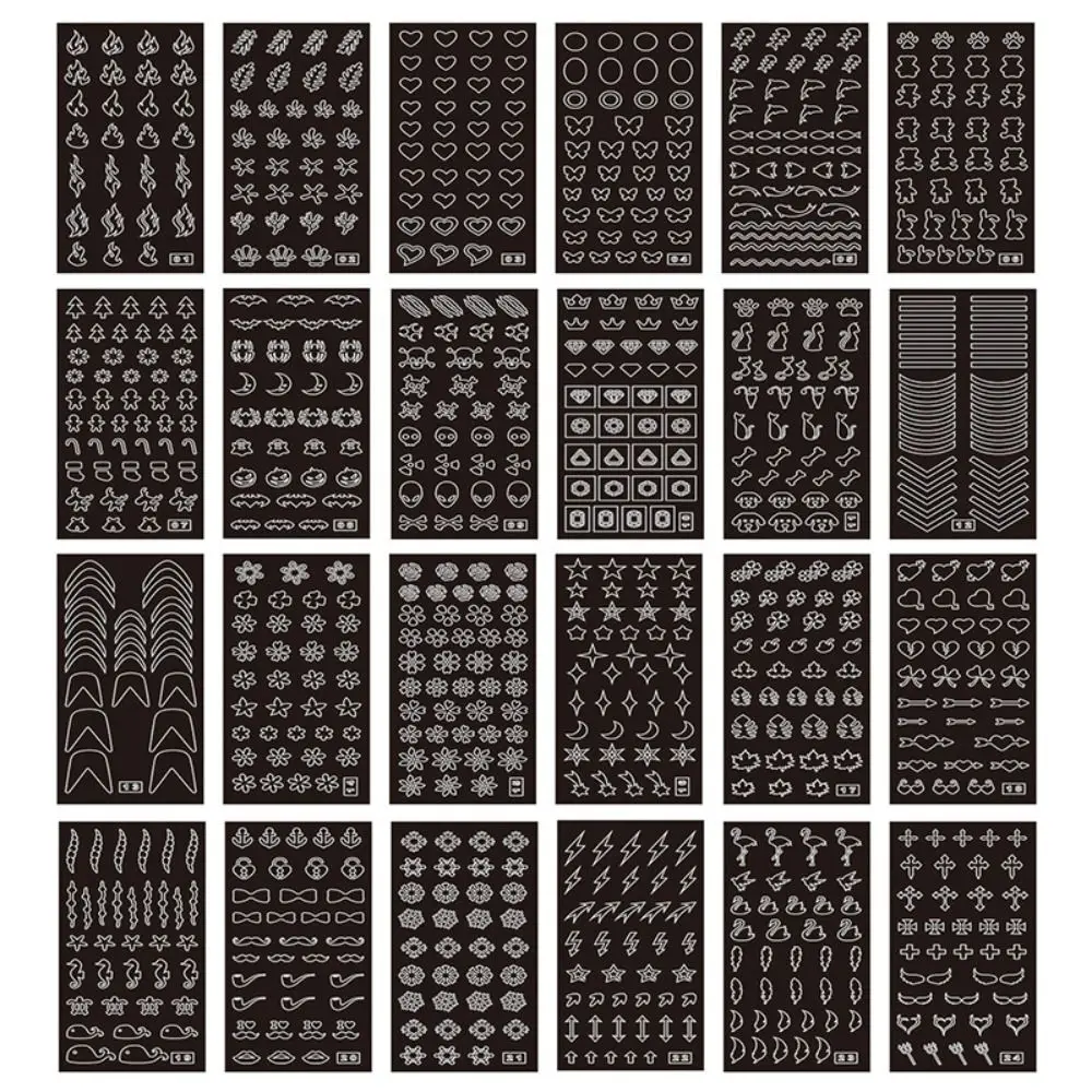 Autocollant de modèle de peinture de visage évidé, peinture à la main, art corporel à motifs multiples, pochoirs décoratifs, outils de maquillage de bricolage faciles à utiliser