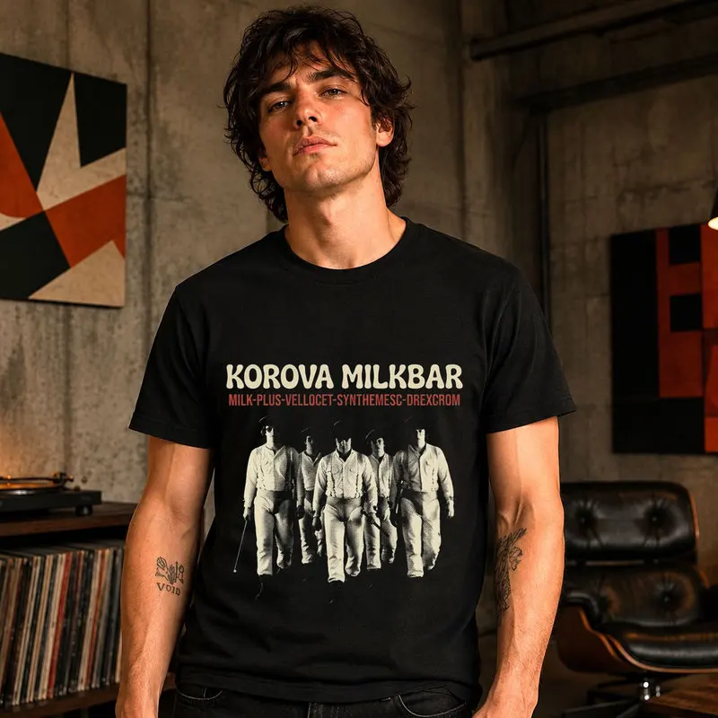 A Clockwork Orange Alex DeLarge T Shirt Vintage Movie Graphic Tee Stanley Kubrick 1970's Film Retro Short Sleeve Unisex Top