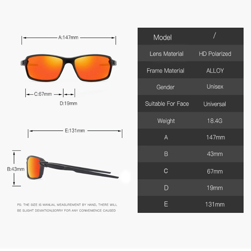 New Men Polarized Sunglasses Brand Designer Square Sports Sun Glasses Male Driving Fishing Goggle UV400 Women Travel Eyewear
