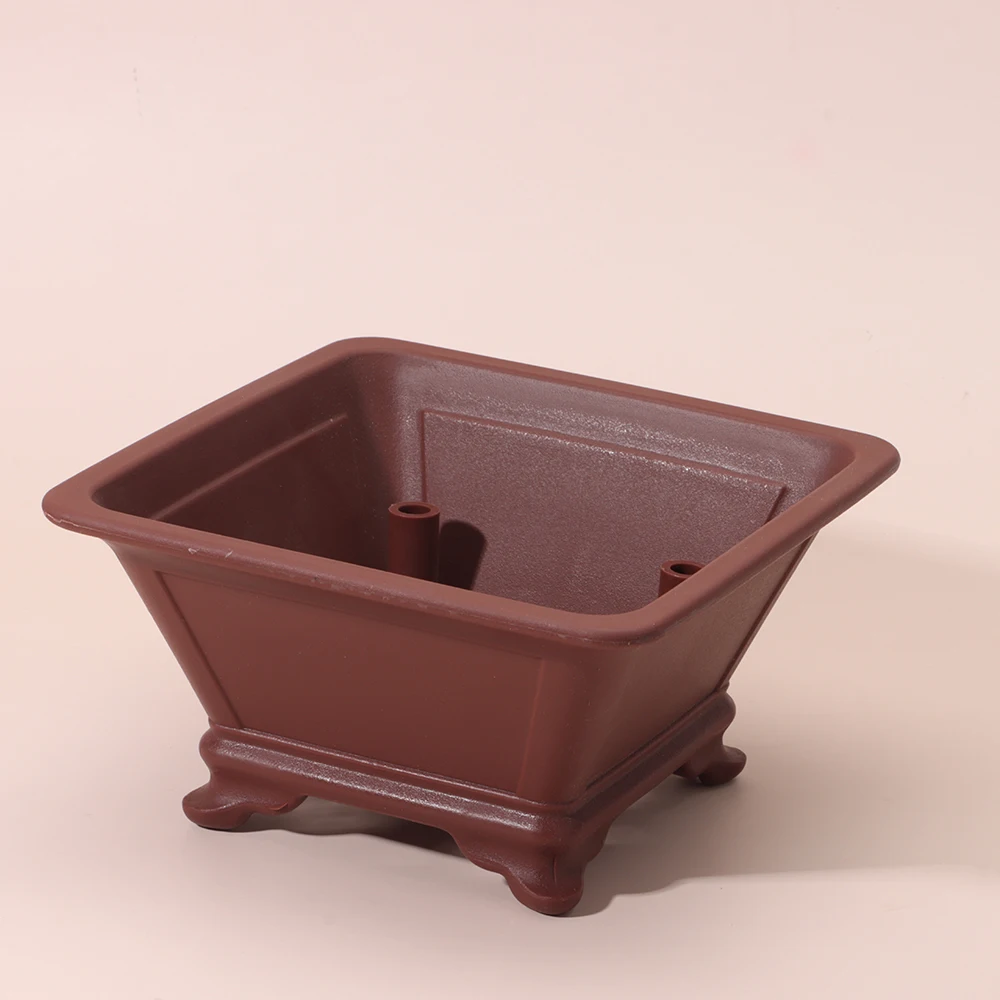Simple Imitation Purple Clay Flowerpots Durable Thick DIY Plants Pots Colorful Bonsai Tray Pots Home