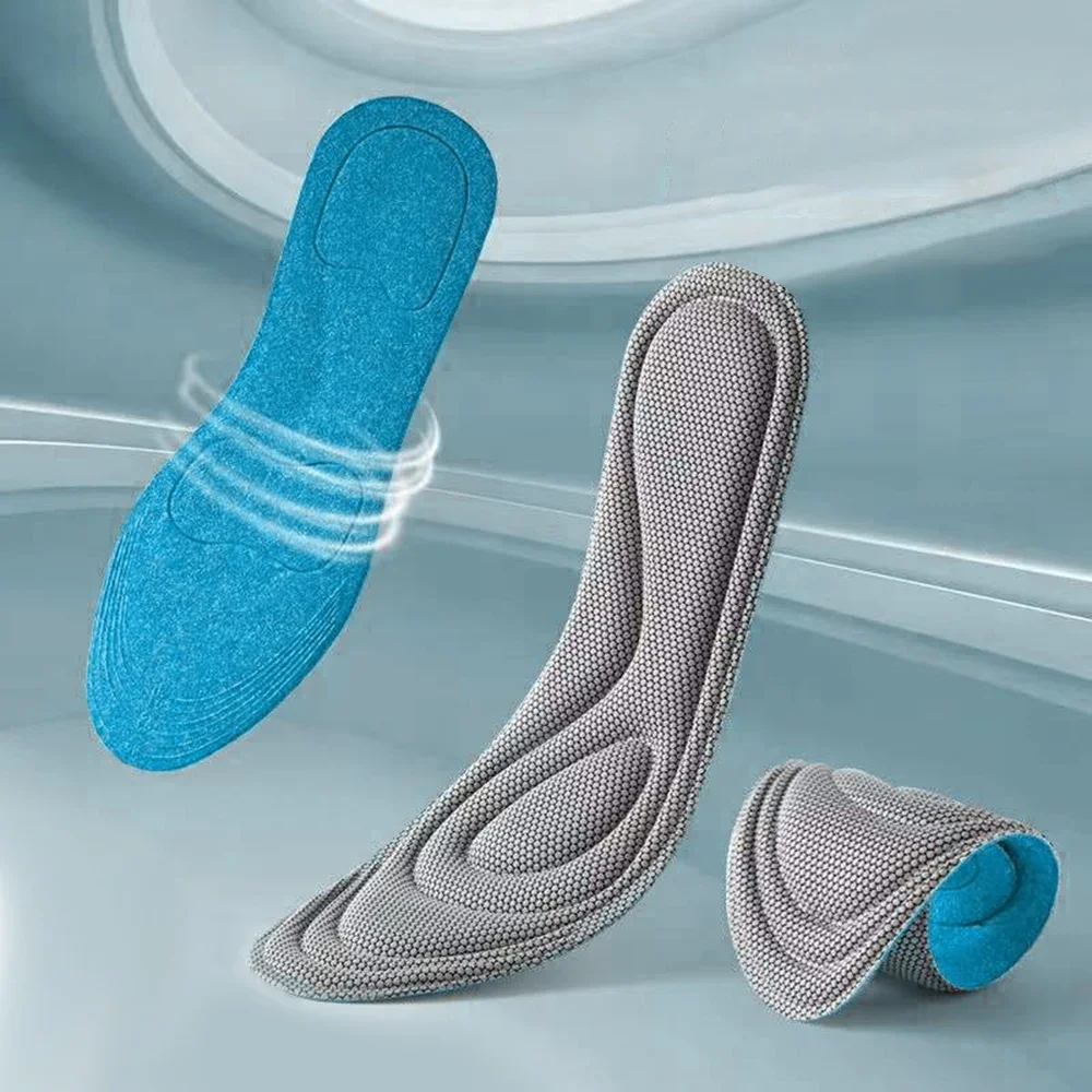 4 Stück orthopädische Einlegesohlen aus Memory-Schaum für Schuhe, antibakterielle Desodorierung, Schweißabsorption, Einsatz für Sportschuhe, Laufpolster – Detail 13