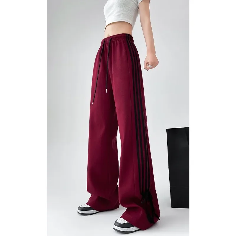 Bow Sweatpants Women's 2024 New High Waist All-match Wide Leg Pants Dexing Lazy Casual Sweatpants