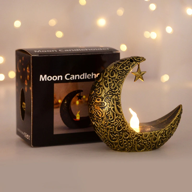 

1Pc Ramadan Led Candlestick Star Moon Light Ornaments Eid Mubarak Home Decoration Islamic Muslim Party Gift Ramadan Kareem 2024