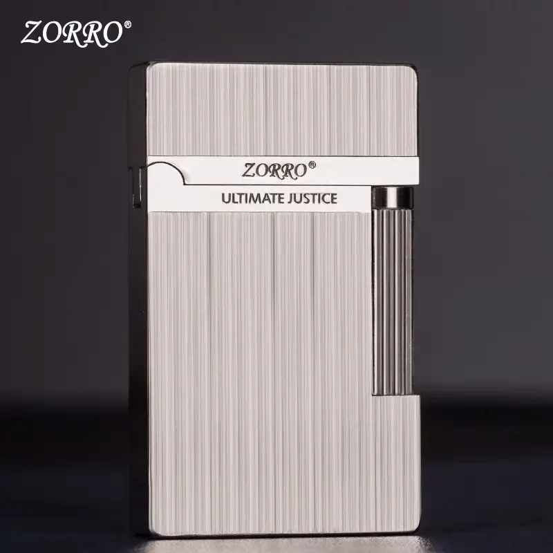 ZORRO High-end Steel-tone Fuel Lighter, Personalized Metal Brushing Process, Side-sliding Ignition Lighter, Men's Holiday Gift