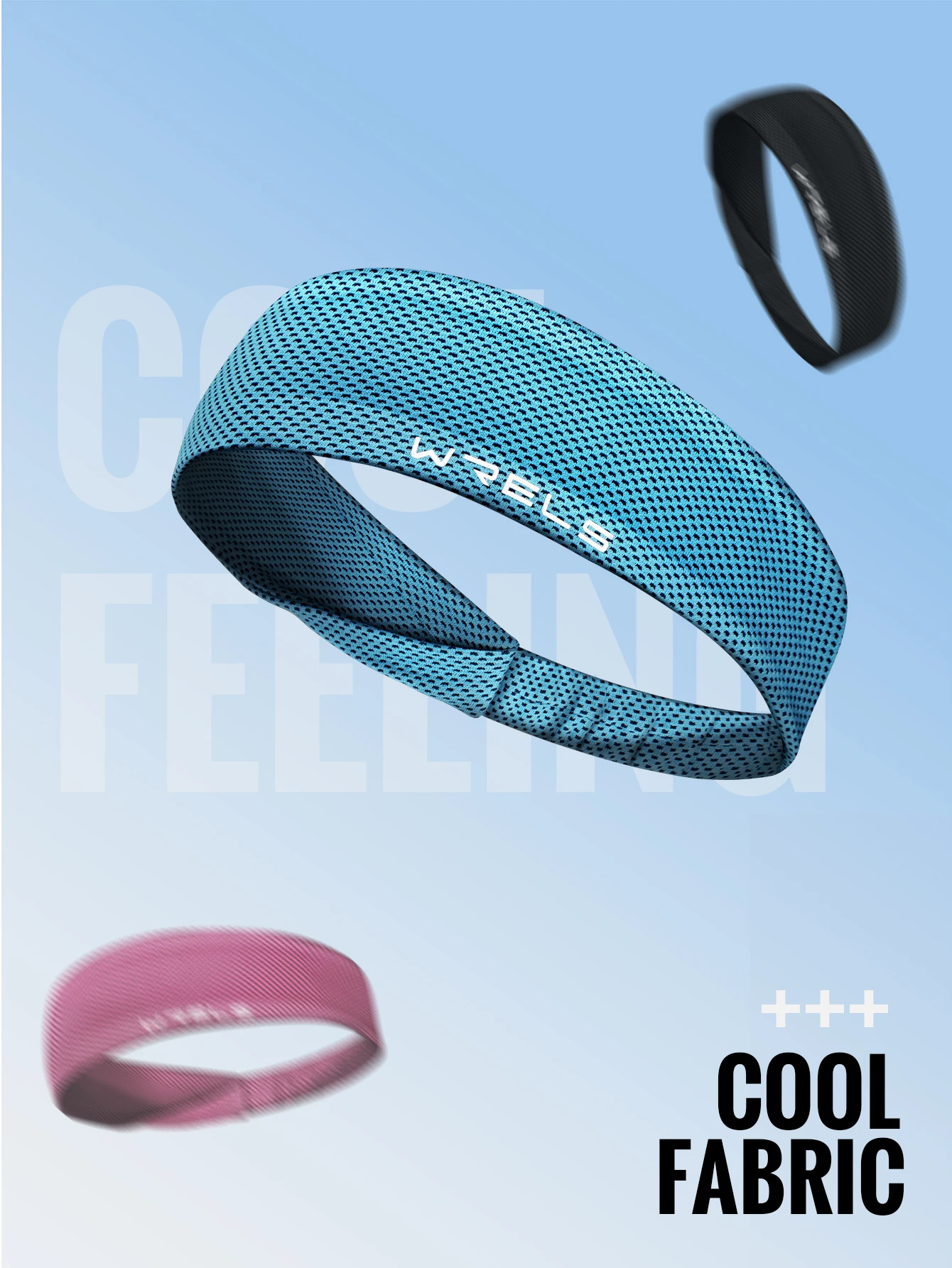 WRELS Sport-Stirnband, Schweißband, dehnbar, elastisch, für Fitness, Laufen, Yoga, Kopfbedeckung, schweißabsorbierend, atmungsaktiv, Jog-Stirnband – Detail 2