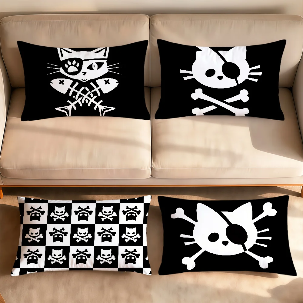 Pirate Cat Skull funny cool meme cushion cover Rectangle Pillowcover Home Sofa living Room Dorm bedside hogar Pillowcase gift