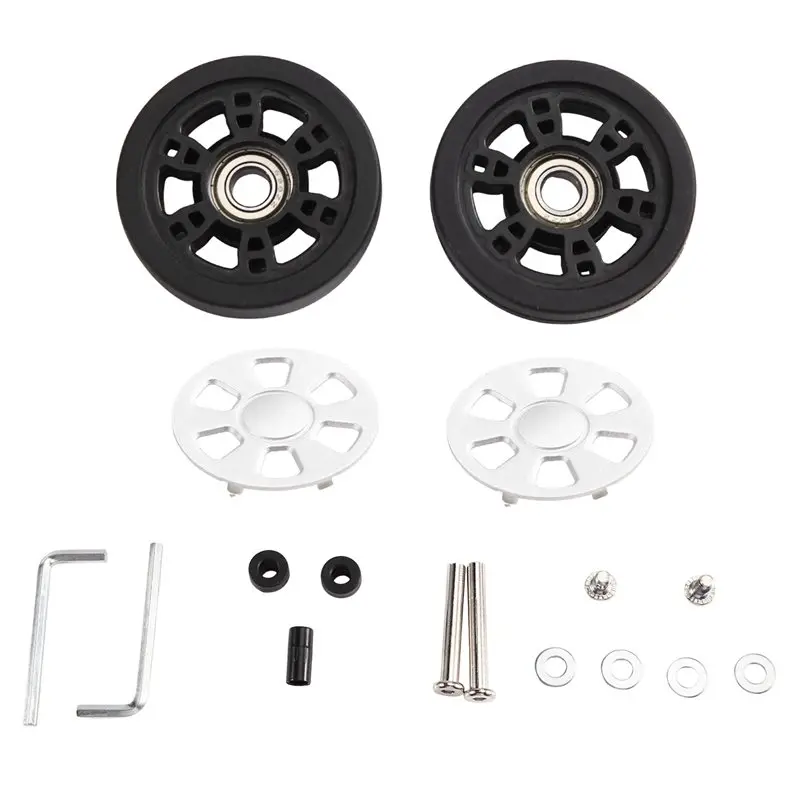 YANA50I Low-Noise Rolling Bearing 55X12mm Luggage Wheels 2PCS For Replacement Travel Suitcase Caster Silver