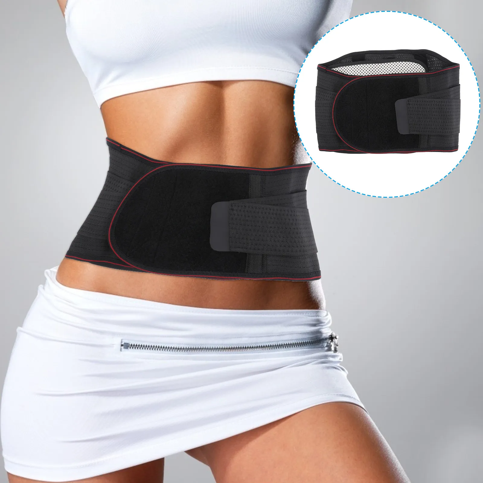 

Self Heating Waist Brace Therapy Support Belt Adjustable Lower Back Pain Relief Magnetic Healing Warmth Lumbar Strain Sciatica