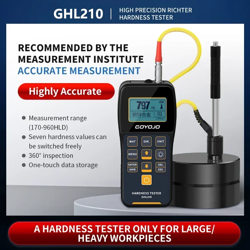 Leeb Hardness Tester Portable Rebound Meter Durometer HL HB HRB HRC HRA HV HS For Metal Steel Standard Hardness Block Gem Tester