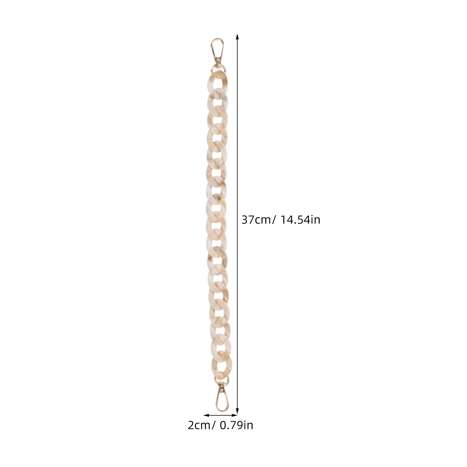 3Pcs Fashion Accessory Chain Set Resin Fishbone Bag Chain Strap for Handbag Purse Eyeglass Wallet Keychain Tangle-Free