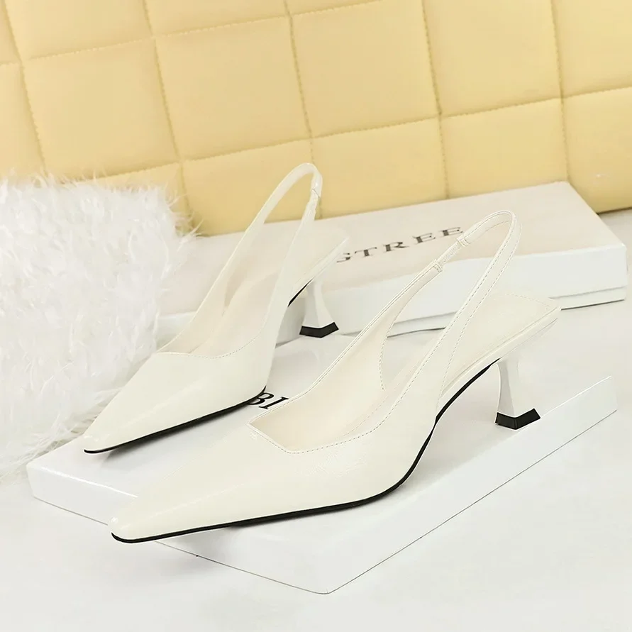 BIGTREE Street Style Sexy Pointed Toe Buckle Strap Women Pumps Stripper Sandals Slingback High Heels Female Retro Shoes Women view 4