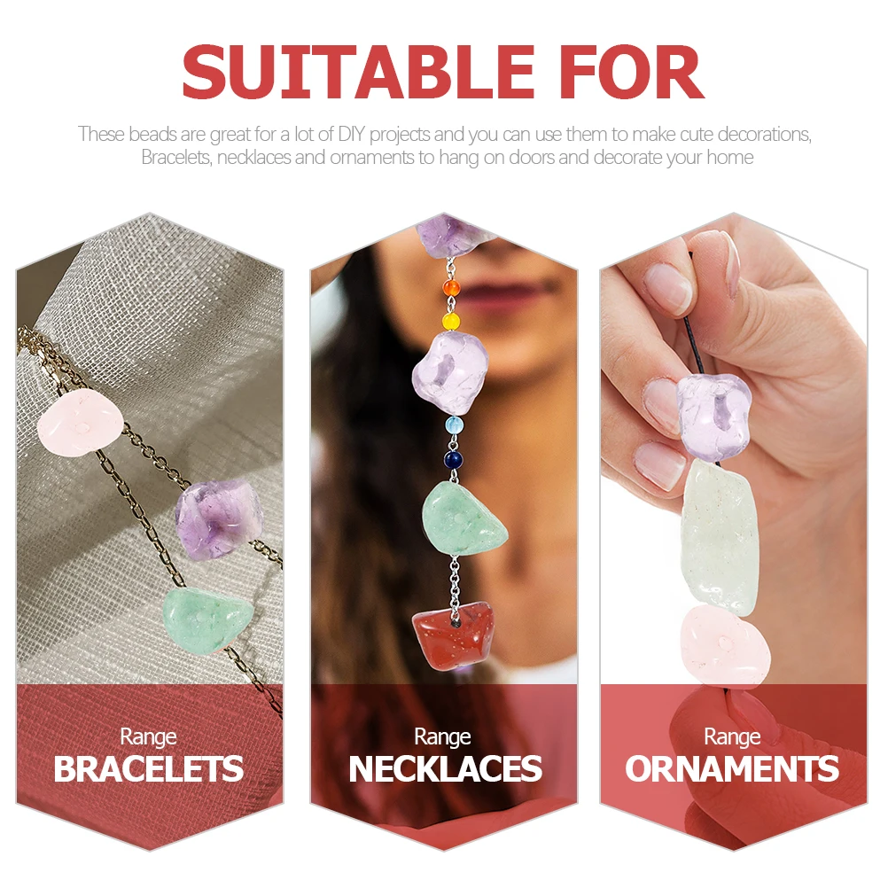 

2 Sets Gravel Loose For Crafts Natural Decorative Chip Stone Diy Jewelry Making Handcraft Bracelet Multi-Color Irregular Stone