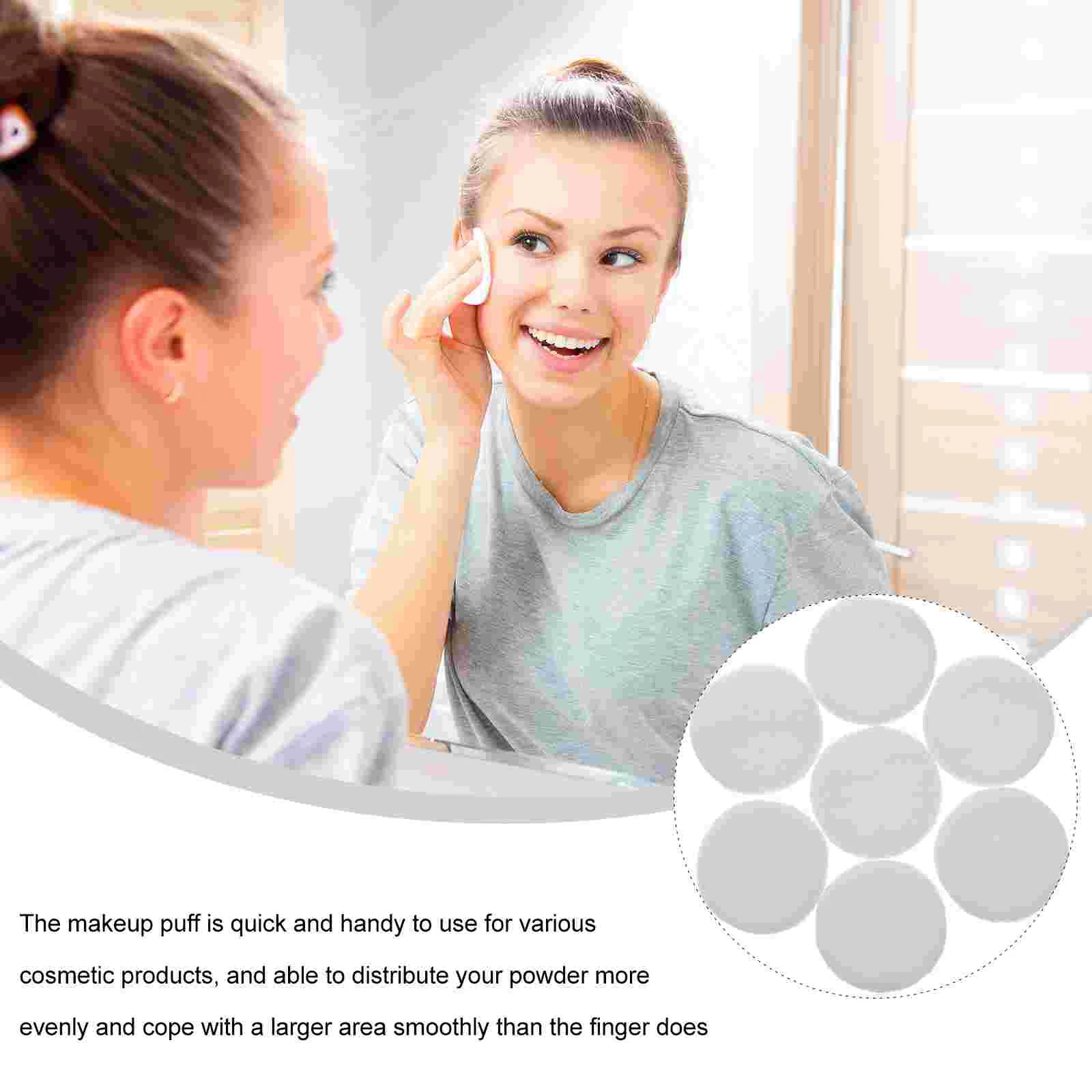 12 Pcs Powder Puff Makeup Pad Pure Cotton Girl Accessory Simple Puffs Woman Supple Loose