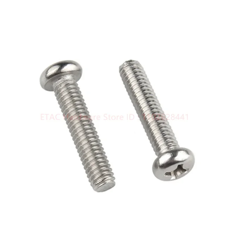 M1 M1.2 M1.4 M1.6 - M10 Cross Recessed Pan Head Screws 304 Stainless Steel Machine Screw Philips Wood Screw GB818 Length 3-200mm