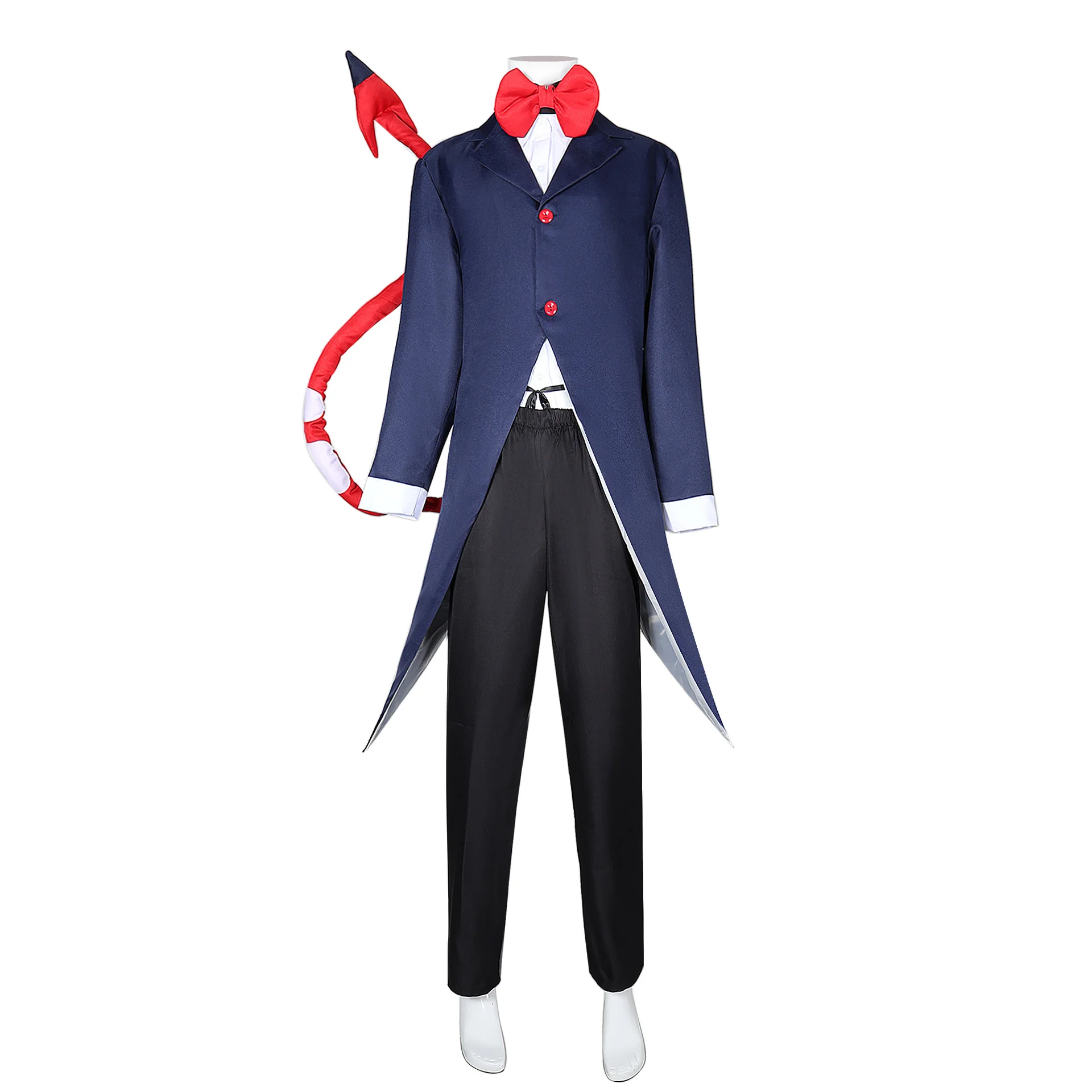 Blitzo Anime Hotel Cosplay Costume Blue Outfit Red Tail Man Halloween Cosplay Blitzo Clothing