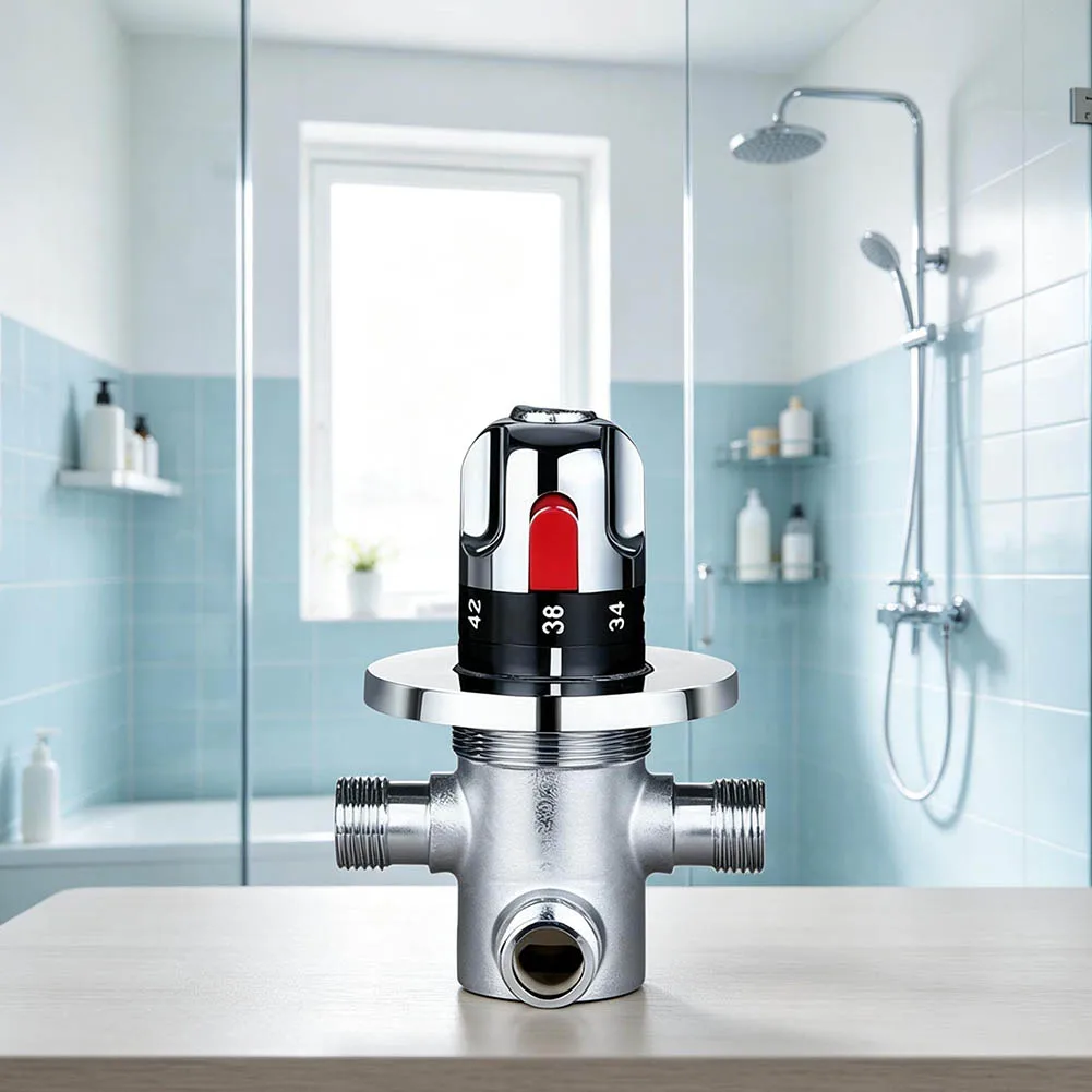 Concealed Thermostatic Mixing Valve Brass Replacement Water Temperature Control Shower Faucet Valve DN15 1/2 Inch