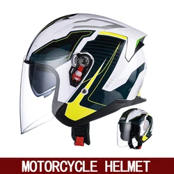 Motorcycle helmet national standard 3c certification half helmet men and women four seasons universal double lens electric car h