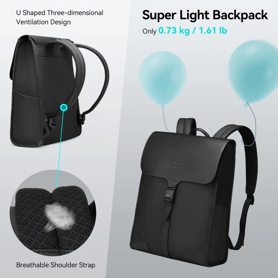 Laptop-Rucksack für Herren, 15,6-Zoll-Business-Rucksack mit High-Tech-Magnetverschluss, wasserdichter, modischer Freizeitrucksack, ideal für