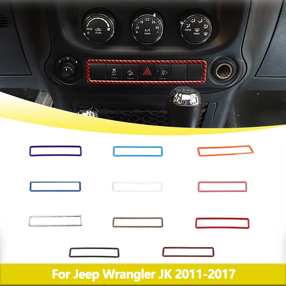 Emergency Light Switch Decoration Cover Trim for Jeep Wrangler JK 2011-2017 Central Console Panel Sticker Interior Accessary