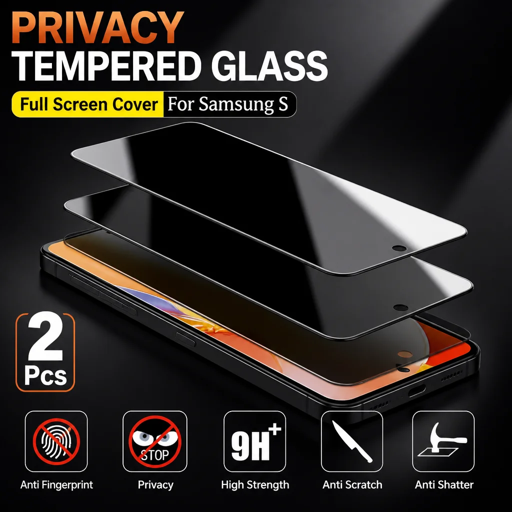 2PCS Screen Protector For Samsung Galaxy S26 S25 S24 Ultra S23+ S22+ S21+ S26 FE, Tempered Glass Film, Anti Scratch, HD Clear