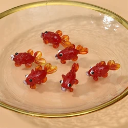 3pcs 27x17mm Red Little Goldfish Lampwork Beads For Jewelry Making DIY Loose Murano Glass Fish Bead Earring Bracelet Pendant