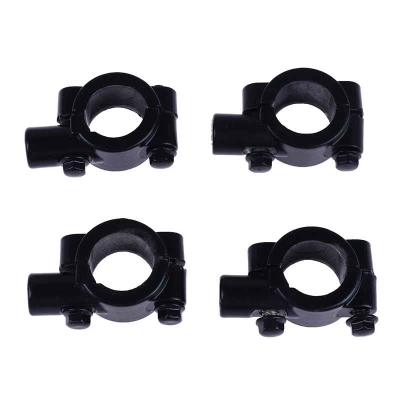 2pcs 22mm Handlebar 10mm 8mm 6mm Thread Motorcycle Mirror Mount Clamp Rear View Mirror Holder Adapter Black