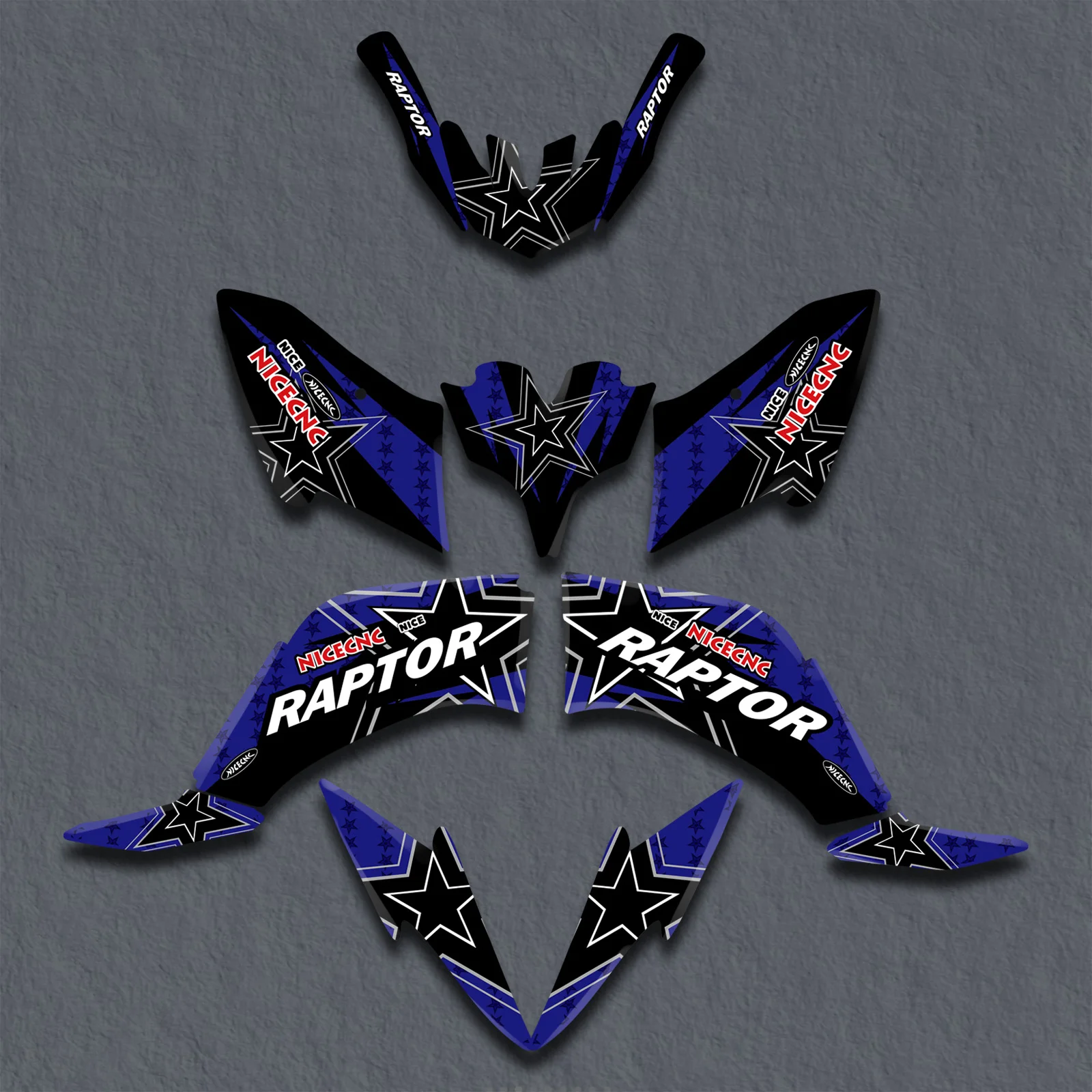 For Yamaha Raptor 250 YFM 250 2008-2013 2012 2011 2010 2009 ATV Full Graphic Background Decals Sticker Kit Customize Decoration