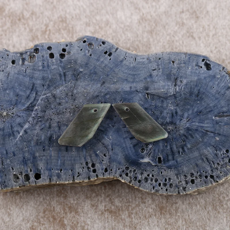 B&F Labradorite Earring Beads for Jewelry Making, Handmade Natural stones beads, Stones for jewelry Making Supplies