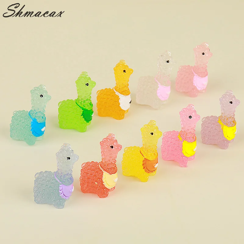 2 Stuks Miniatuur Alpaca Home Decor Diy Accessoires Lichtgevende Alpaca Glow At Night Poppenhuis Decoratie Sprookjesachtige Tuin