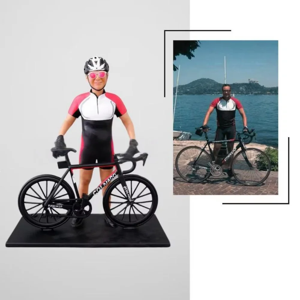 Custom Bobblehead,Bike custom figure Customize based on photos, gift for biker, gift for cyclist, Family Statue,Unique Sculpture