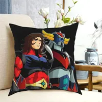 Actarus Throw Pillow Case UFO Robot Goldrake Grendizer Anime Size  40 45 50 Hugpillow Covers  Printed Reusable For Sofa Decor