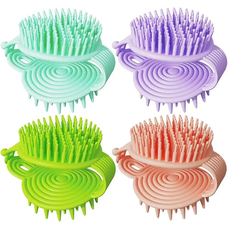 Hair Shampoo Brush TPR Double Sided Scalp Massager Comb Body Massage Brush Bath Shower Brush Salon Hairdressing Tool