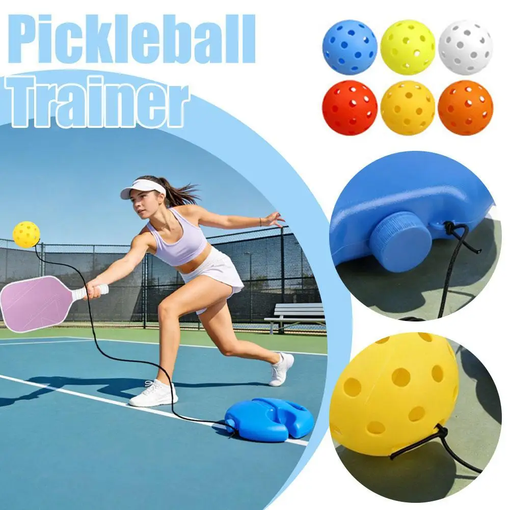Pickleball Solo Trainer Rebounder Stable Water Injection Base Elastic Rope Training Tool for Beginners