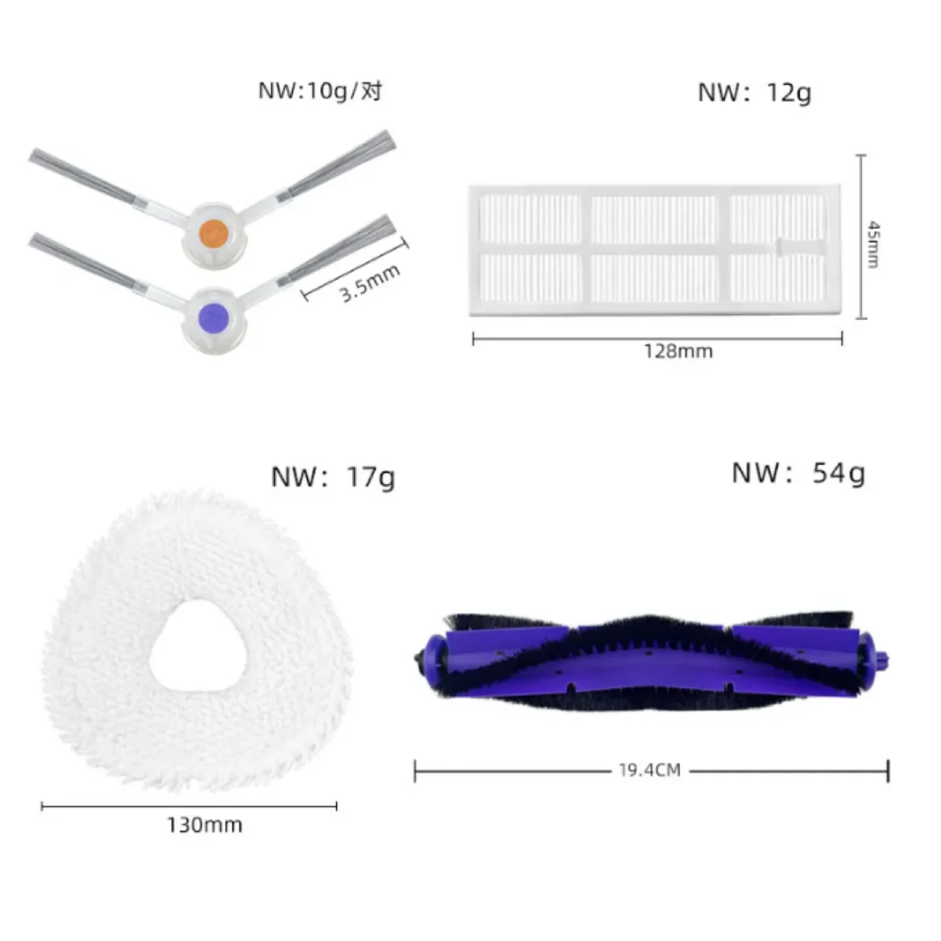 Cepillo lateral en forma de V para Narwal Freo, Robot de autolimpieza J3, versátil, filtro Hepa, accesorio de repuesto