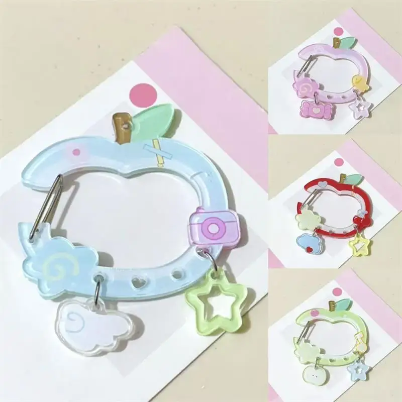 (.) Cute -shaped Star Cloud Pendant Carabiner Mountaineering Buckle Acrylic Keychain Multipurpose Keyring Hook Bag Hanging Gift