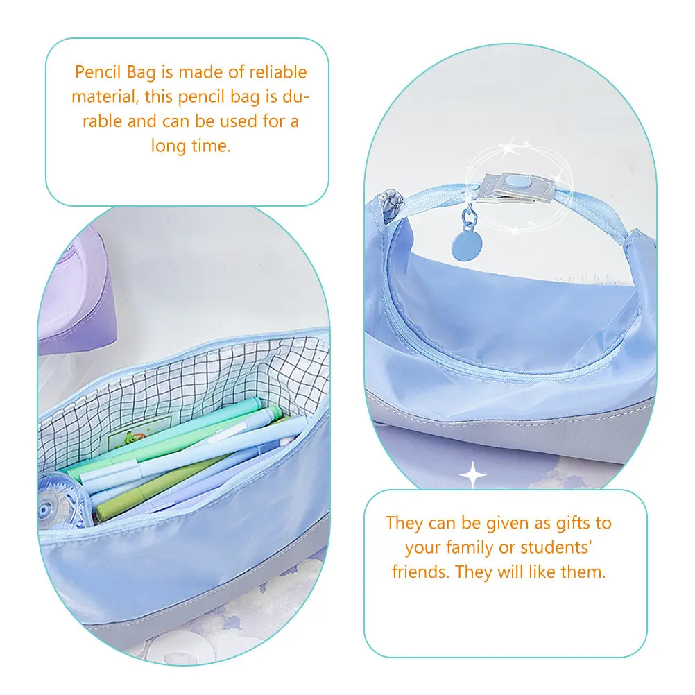 Large Capacity Pencil Pouch Portable Zipper Stationery Organizer Bag for School Office Storage