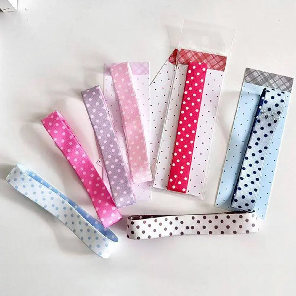Kawaii Polka Dots Elastic Strap Double-sided DIY Decoration Band Binding Rope Notebook Straps Storage Accessory Polka Dots