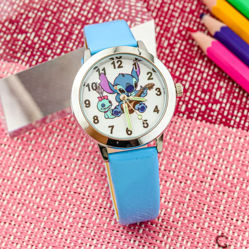 Disney Lilo & Stitch Children\'s Quartz Watch Kawaii Cartoon Cosplay Watches Lovely Anime Luminous Waterproof Sports Wristwatches