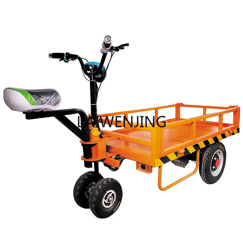 

LYN electric hand push flatbed truck four-wheel handling and pulling goods decoration folding agricultural vehicle