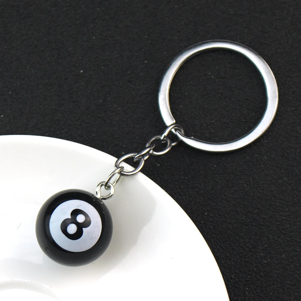 25mm Black 8 Billiard Keychain Mini Ball Keychain Resin Pendant Key Chain Decorative Jewelry Gift Target Winner Ball Accessories