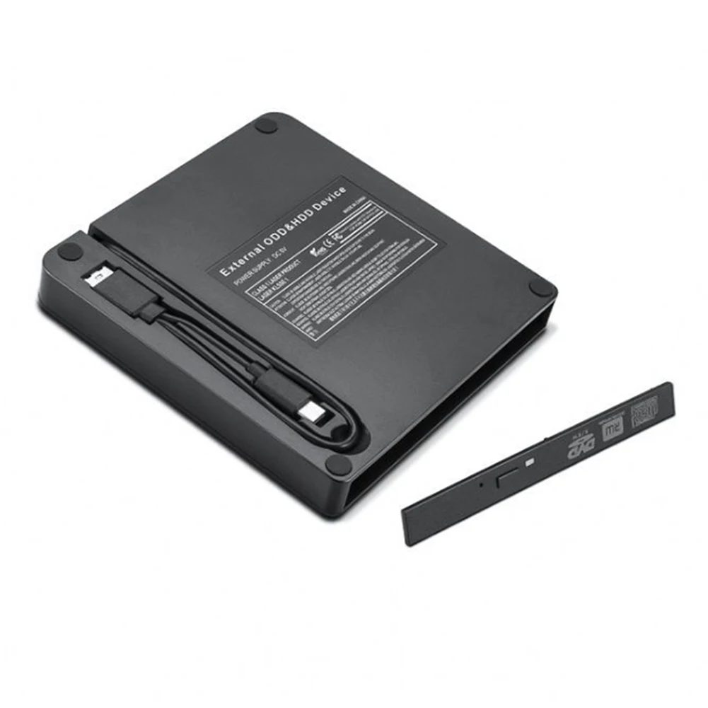 Optical Drives Cases USB 3.0/Type-C with Dual Head Power Cord Drive External Optical Non-Slip Mat for Desktop Computers Laptops