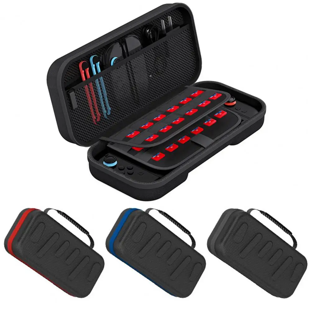 

Carrying Case with Game Card Slots Large Capacity Zipper Closure Shockproof Impact Resistant Console Storage Bag