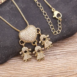 AIBEF Gold/Silver Color Fashion Heart Charm Pendant Necklaces For Women Son/Daughter Clavicle Chain Choker Jewelry Accessories