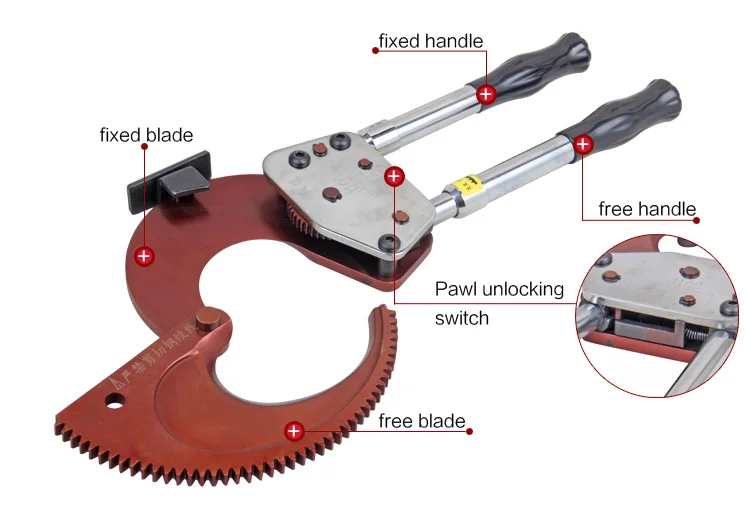 J130 Cu J100 Cu J95 Cu Al armored cable up to diameter 50 mm ratchet cable cutter