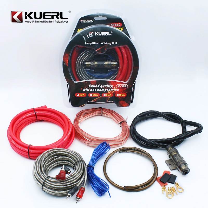 Factory 10/6/8/4 GA Optional Car Audio Amplifier with RCA Cables PVC Jacket Wiring Kits for Installation in Car Audio Systems