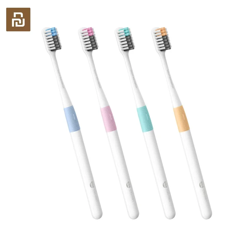 Doctor Bei 4 Colors Toothbrush Family Pack Couple Toothbrush Imported Soft Fur Food Grade Material with Toothbrush Travel Case