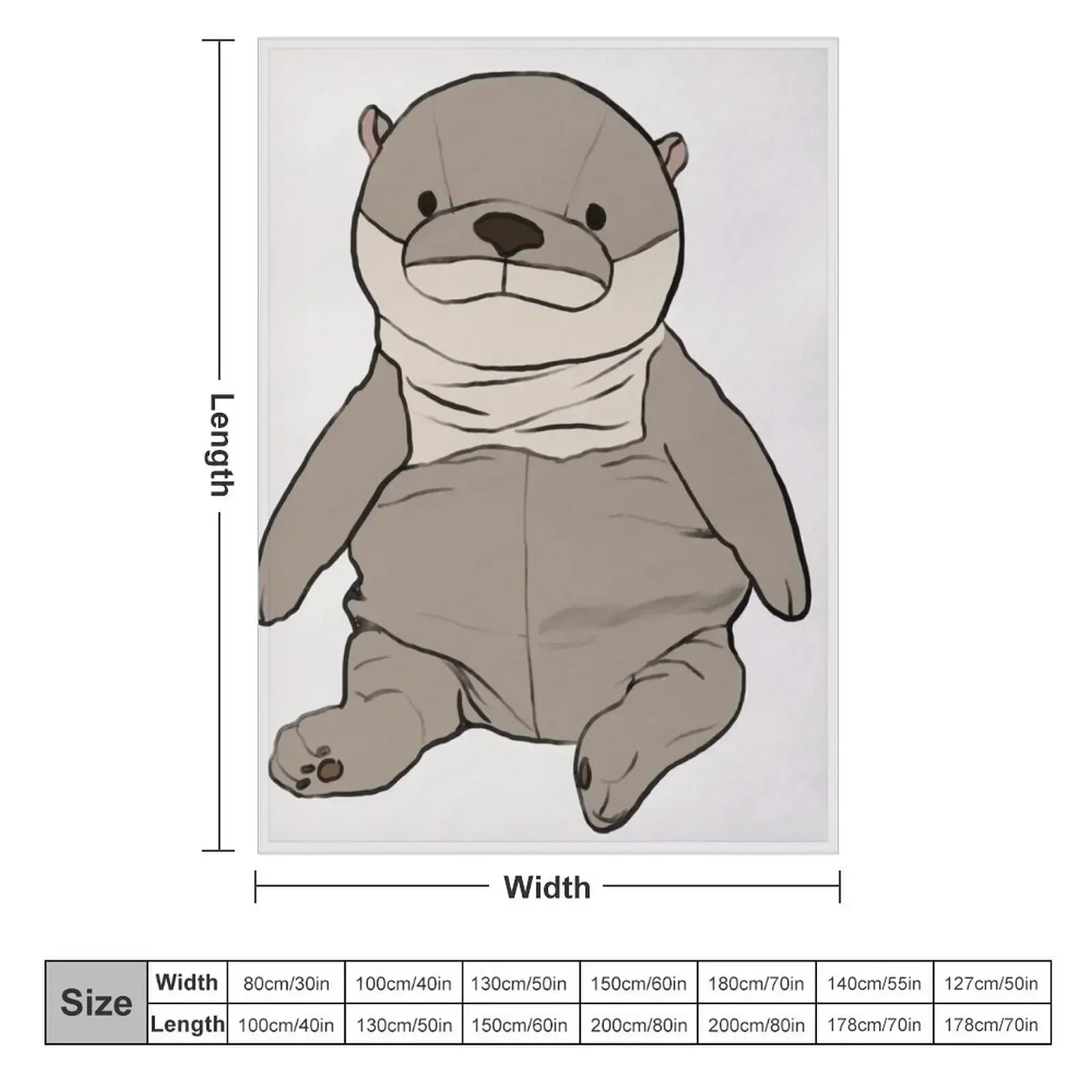 gray shinada global otter Throw Blanket couch cozy soft plush fuzzy picnic outdoor blanket