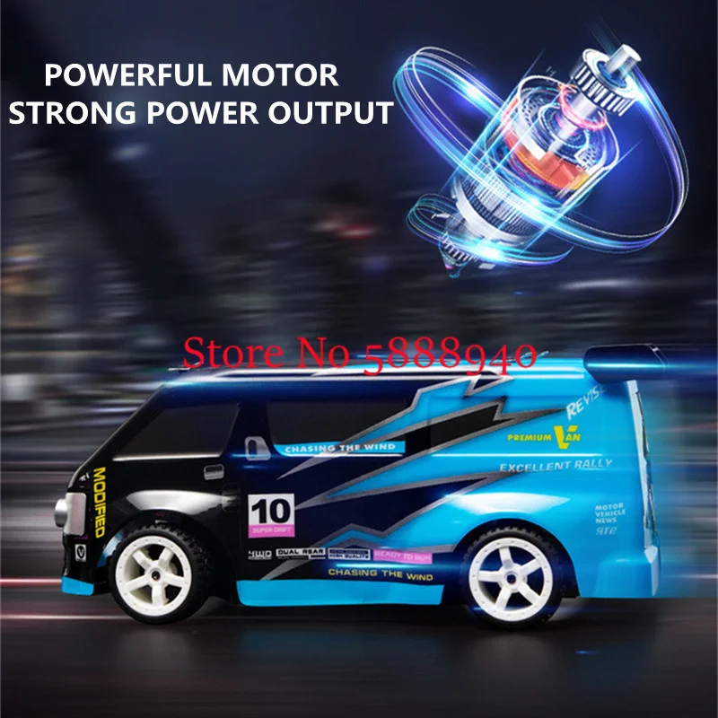 Simulation MPV Drift High Speed 4WD Remote Control Truck 2.4G Angel Eye Headlight Off Road Racing Dual Wheel Mode RC Car Truck